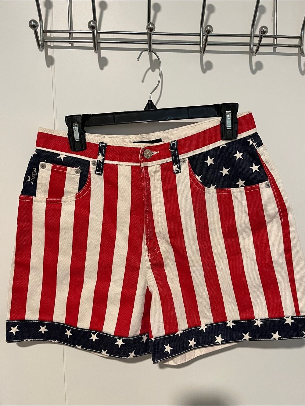 Vintage Patriotic American Flag Stripe Stars Pockets Shorts 4th Of July